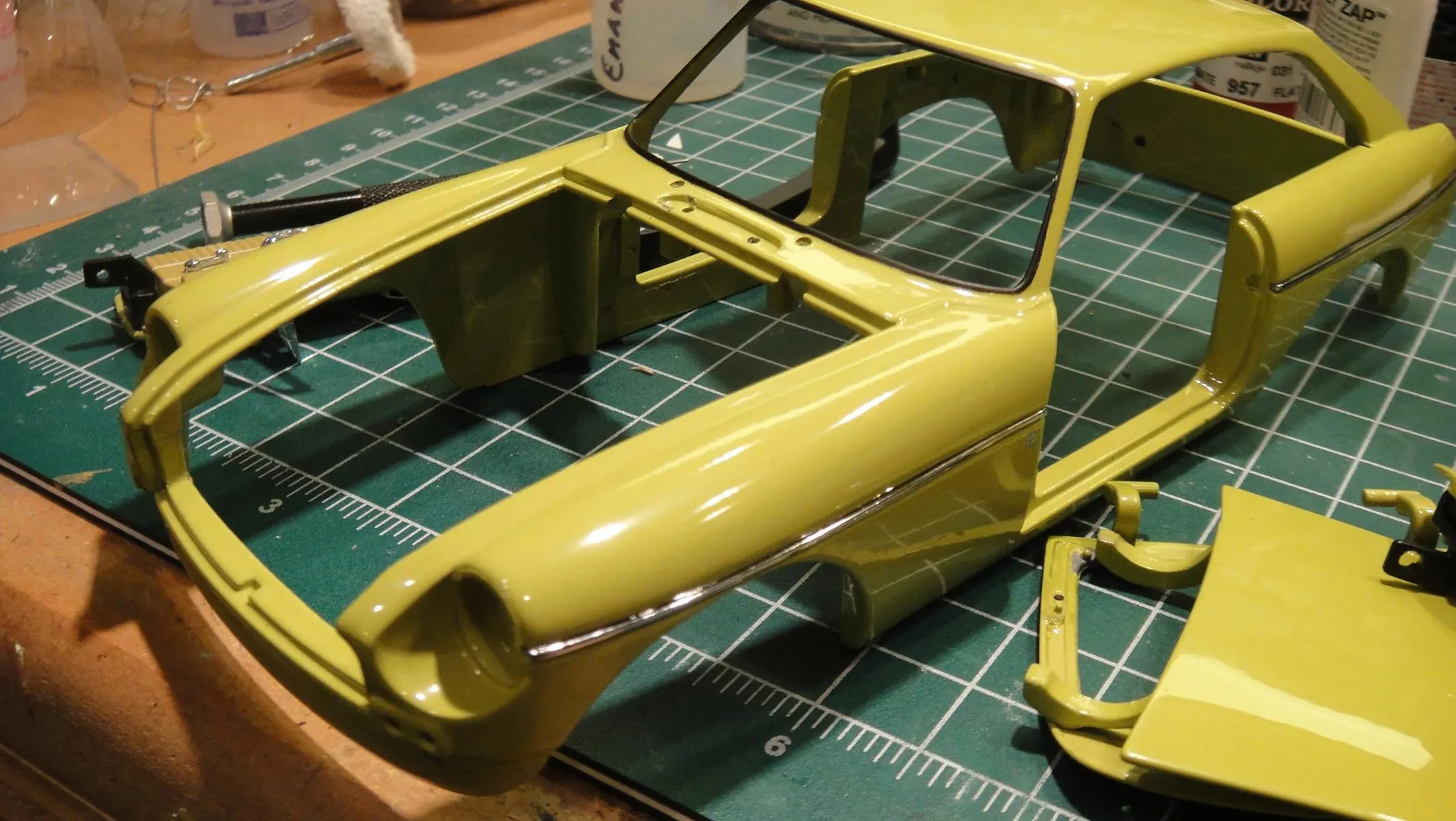 Repainting diecast car parts