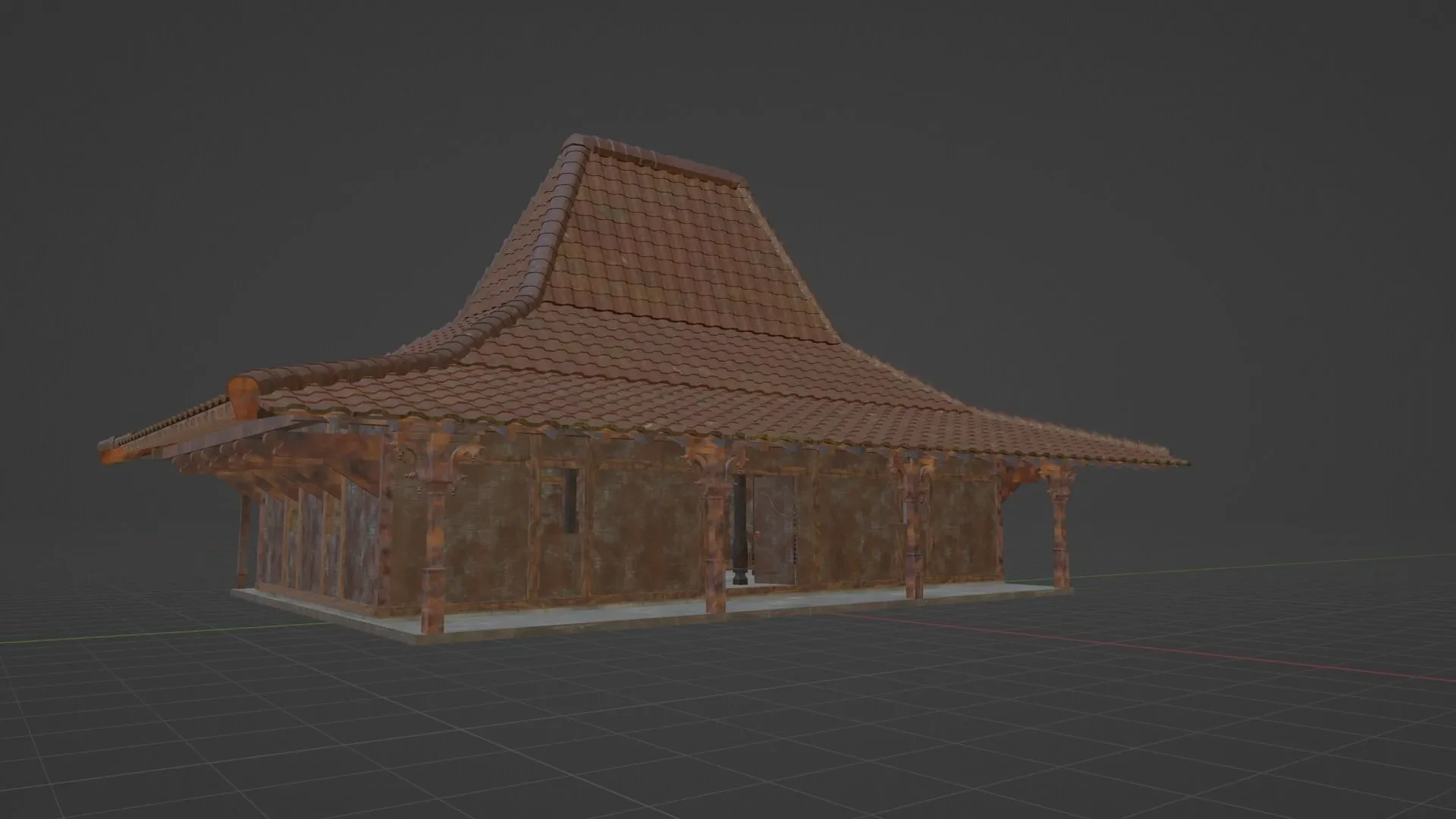 Traditional Javanese House Diecast Model