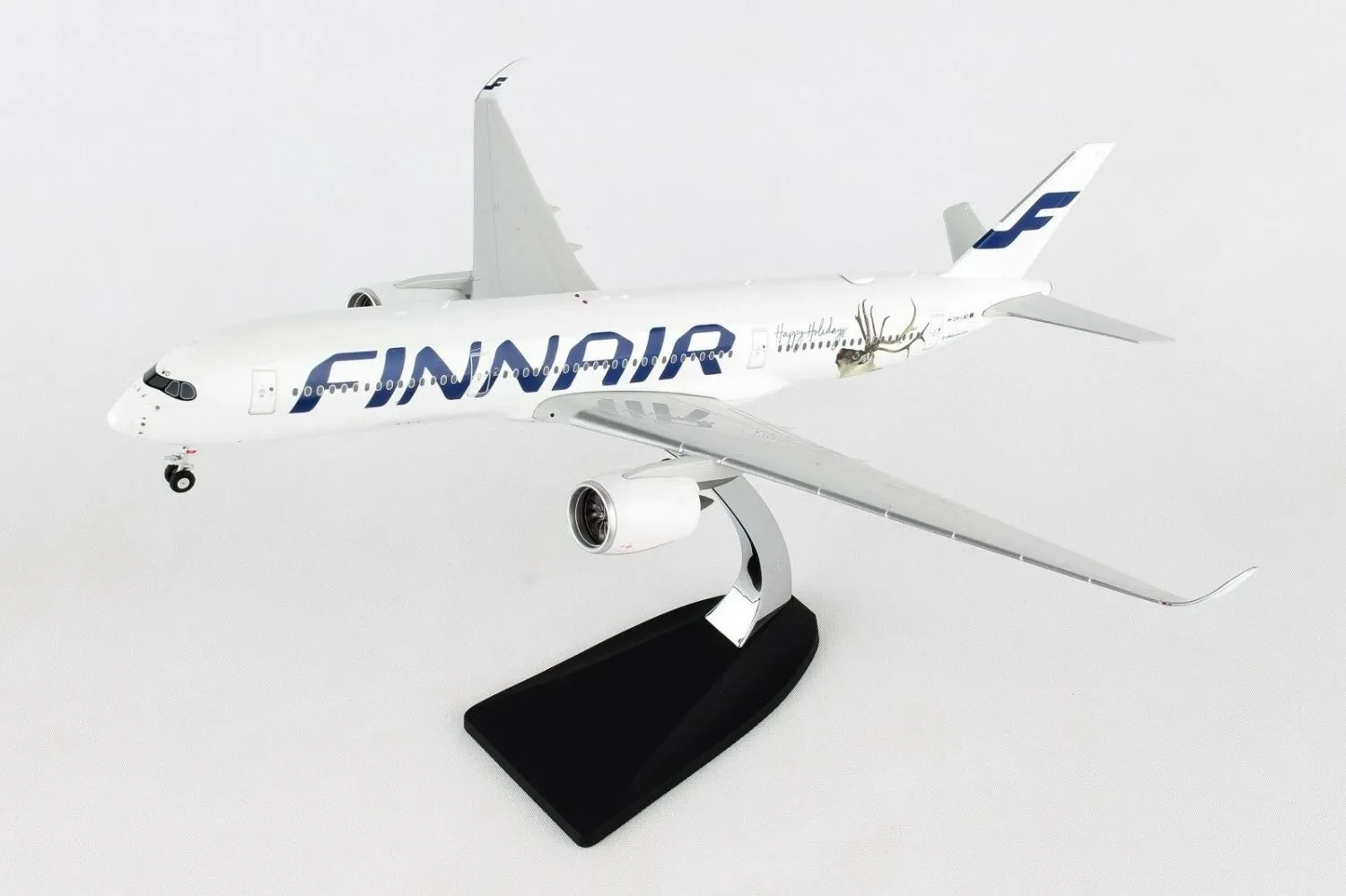 Happy customer with diecast airplane model