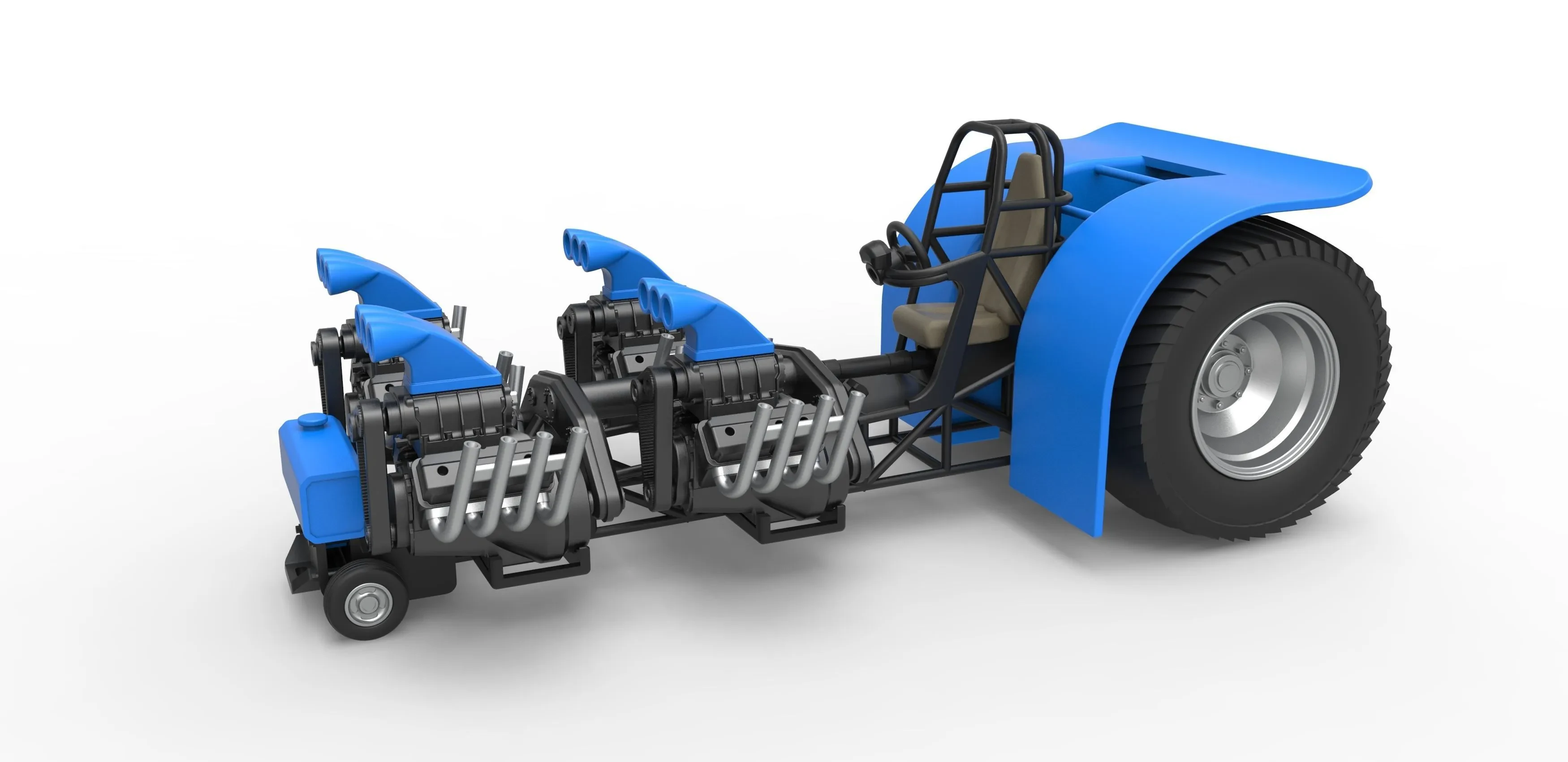 diecast tractor pulling toy close up