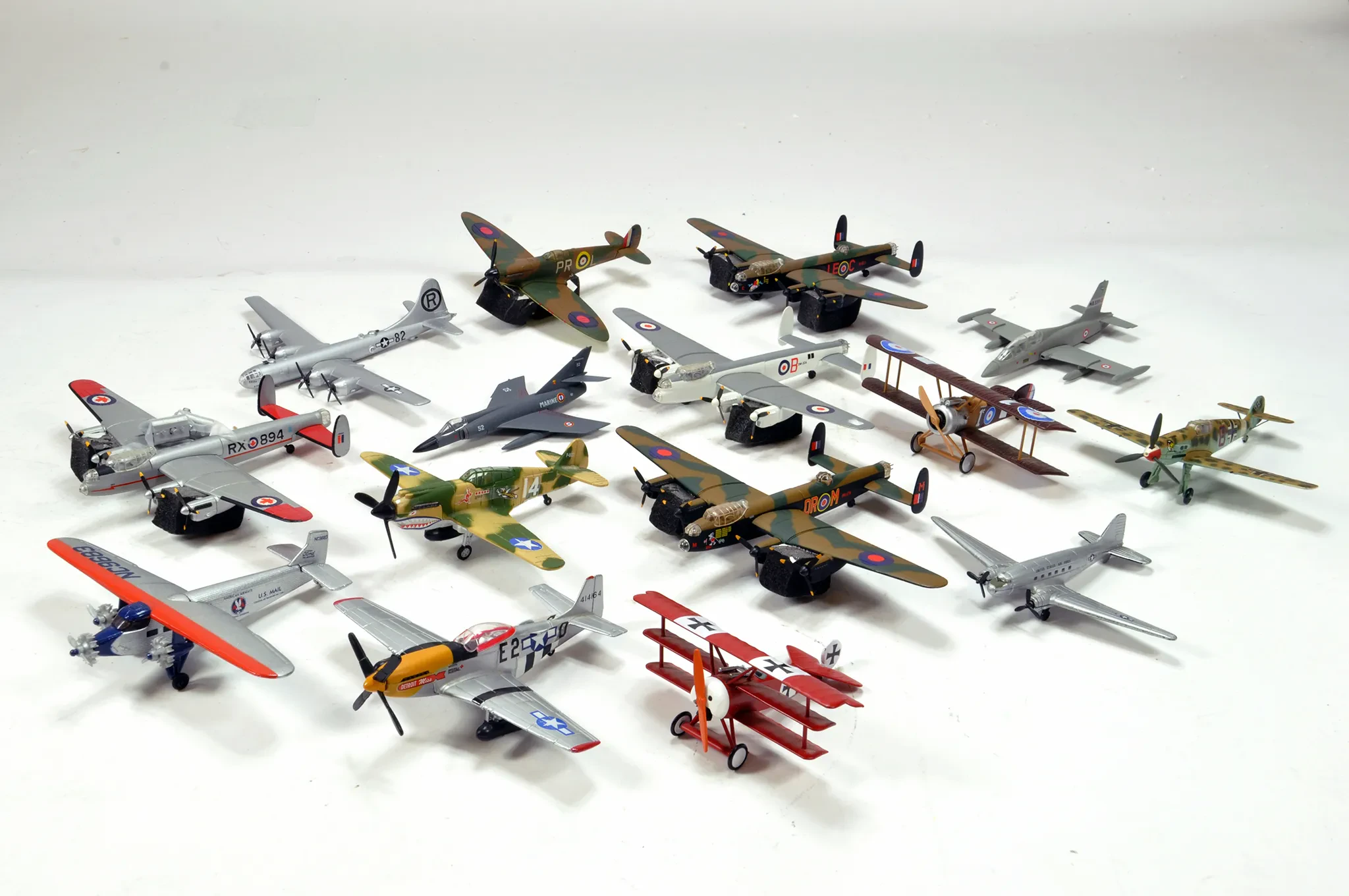 Group of diecast airplane models