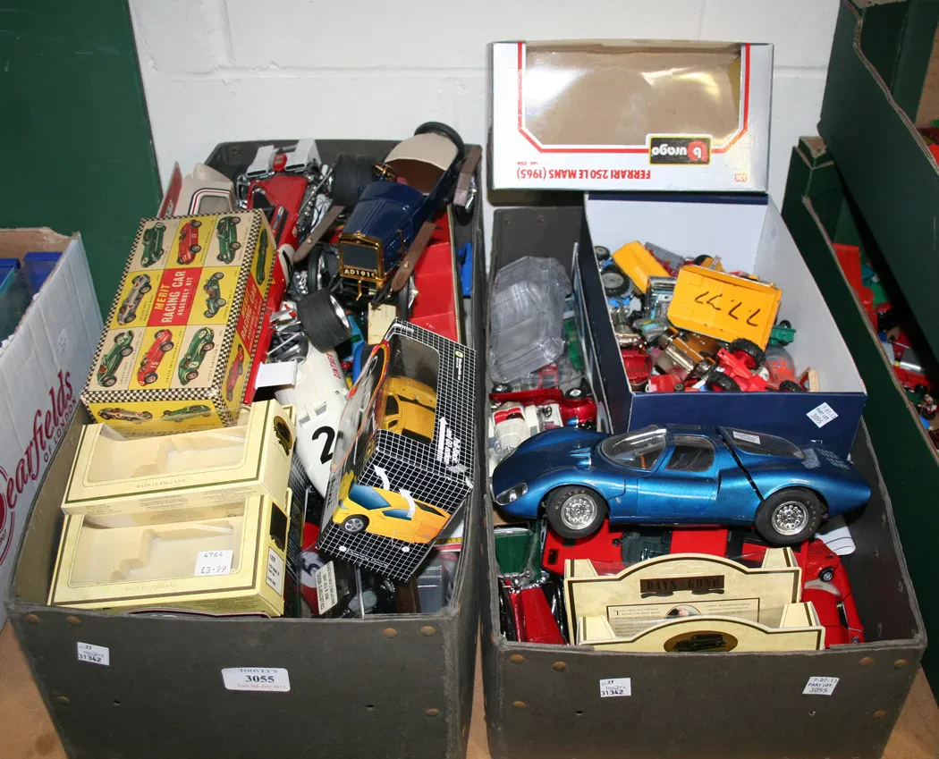 Collection of diecast and plastic cars