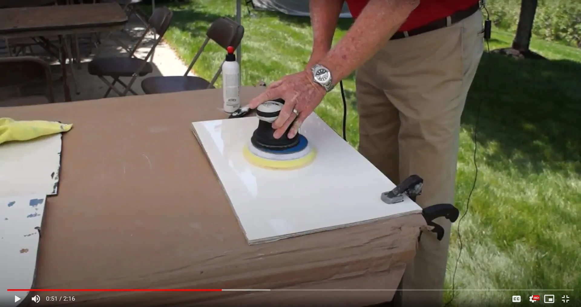Polishing compound being applied to diecast