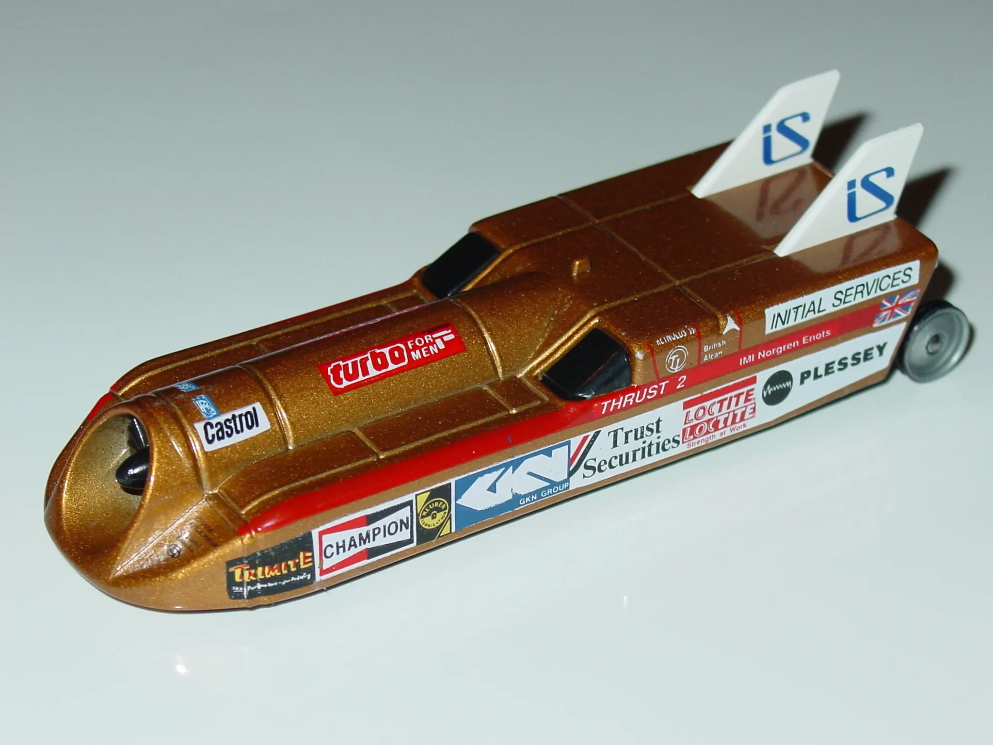 Close up of Thrust SSC diecast model 2024