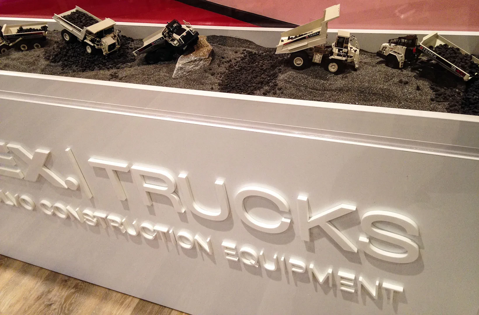 Terex diecast model in display case