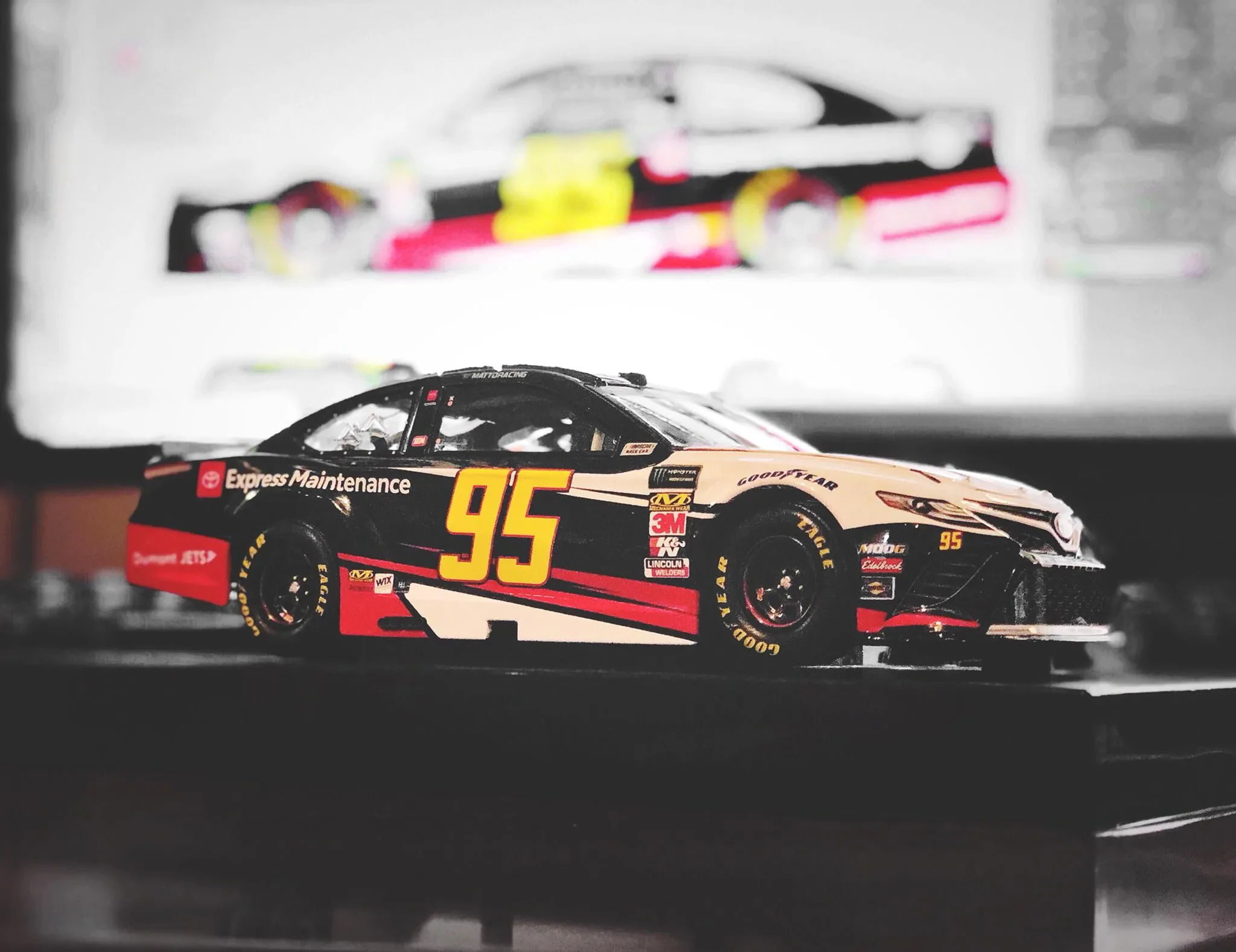 NASCAR diecast car close up detail