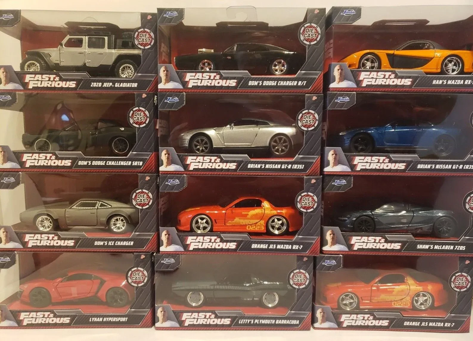 Close up of a Jada Fast and Furious diecast