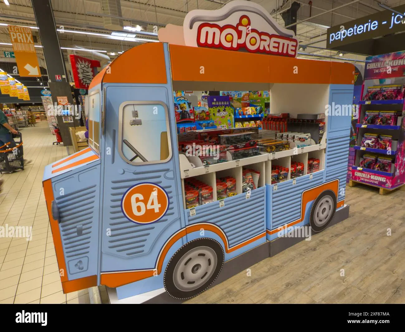 Display of French diecast cars