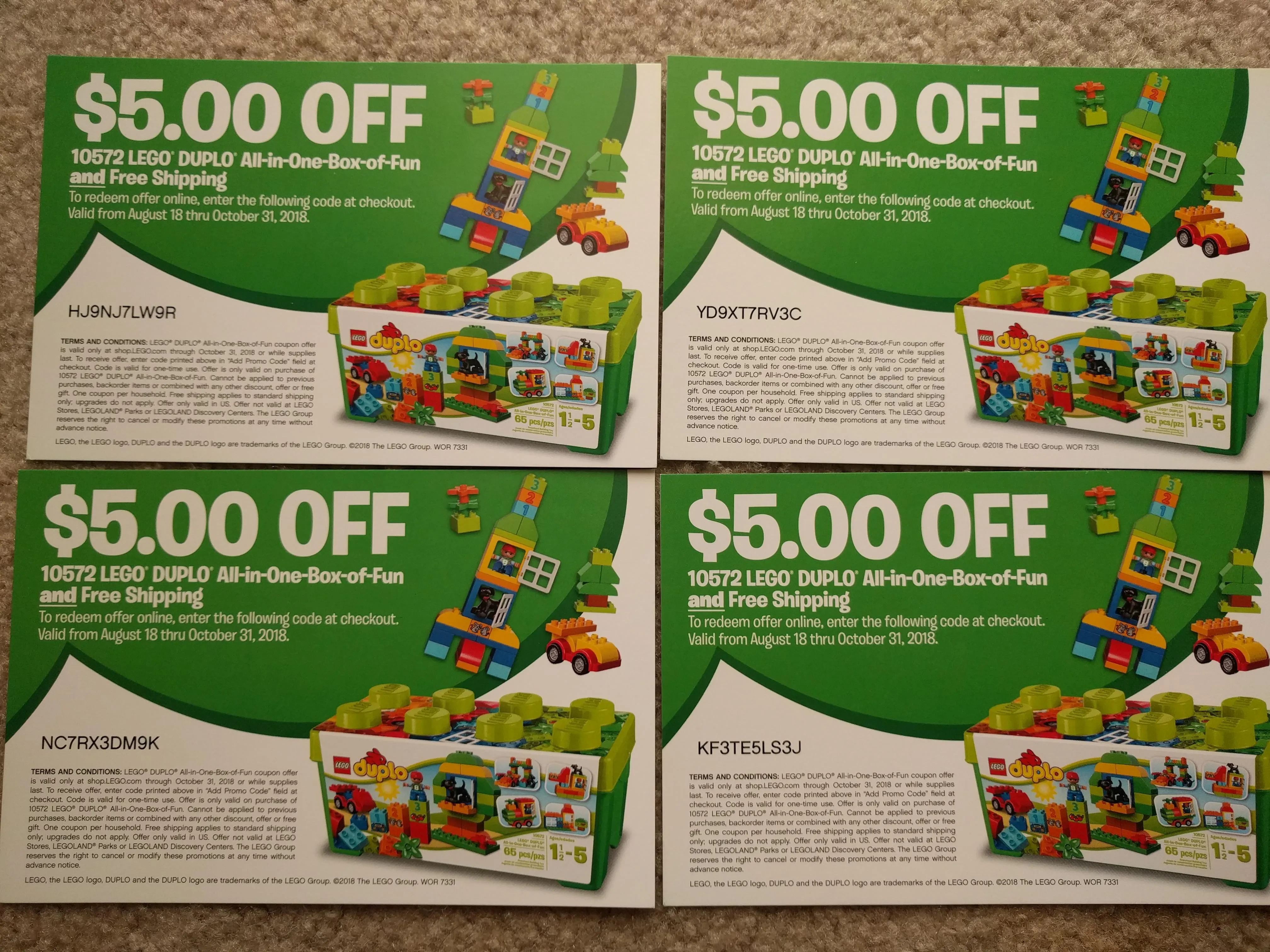 Example of a diecast coupon code