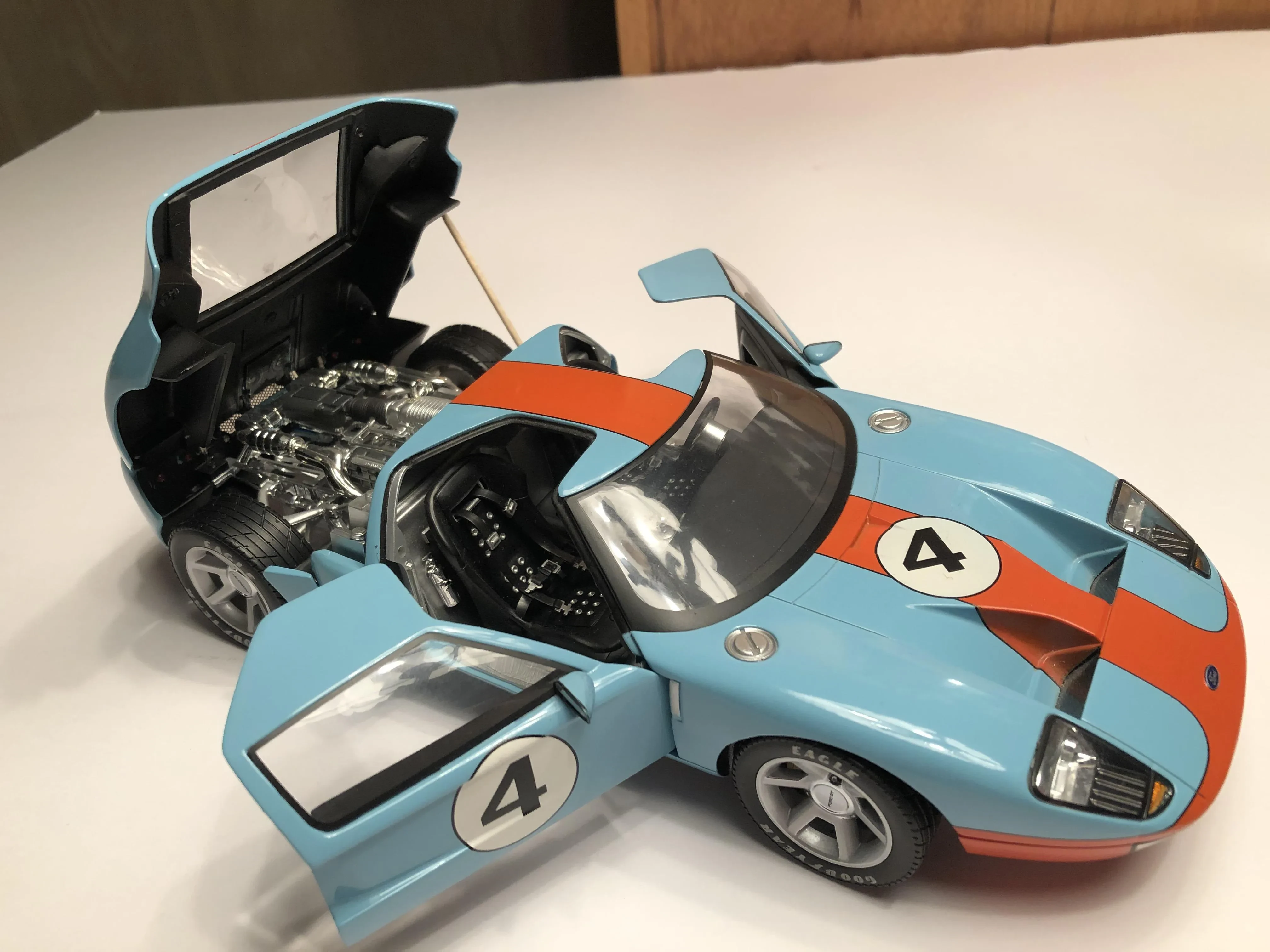 Close-up of Ford GT40 diecast interior