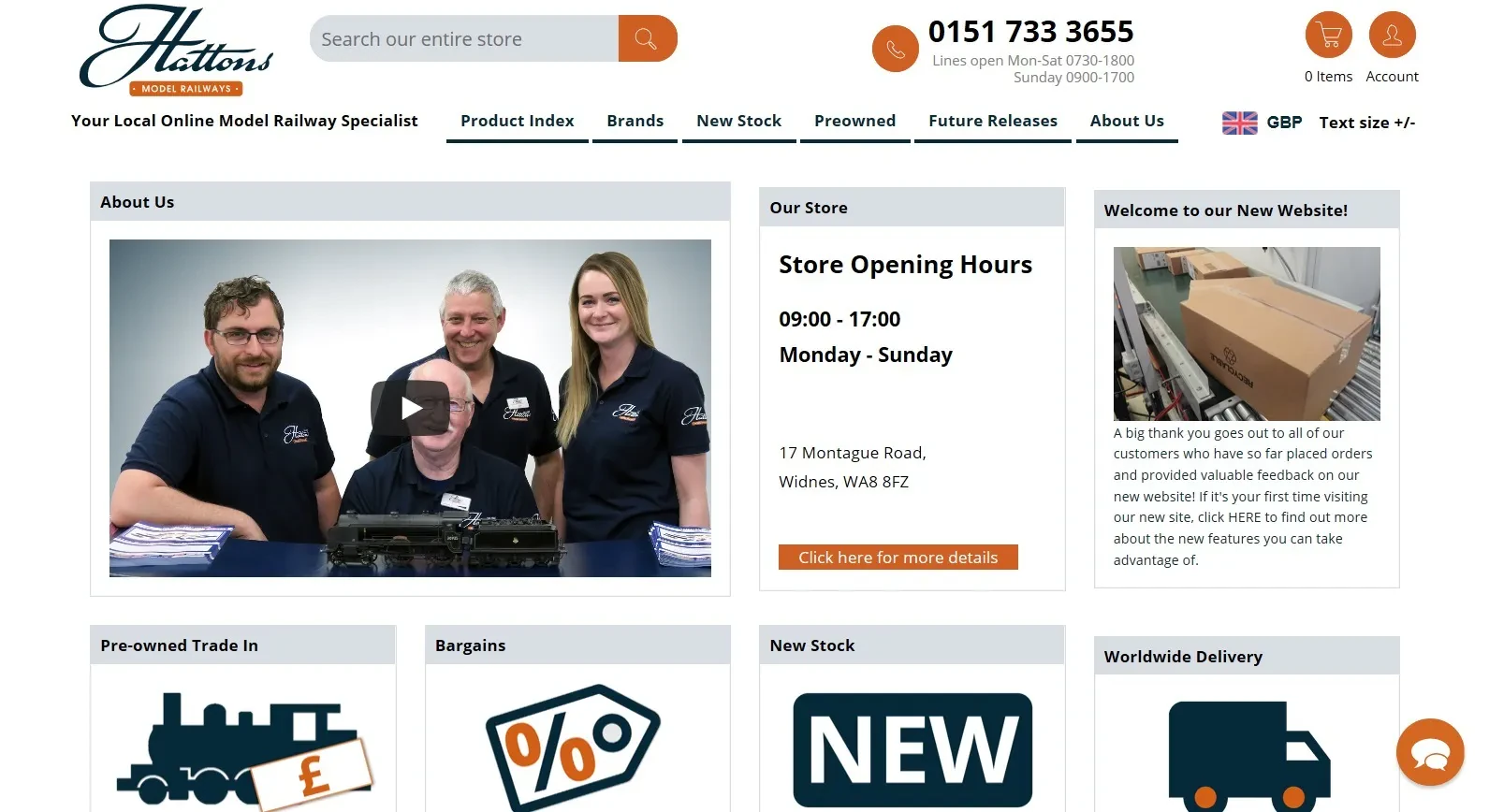 Hattons Website Screenshot