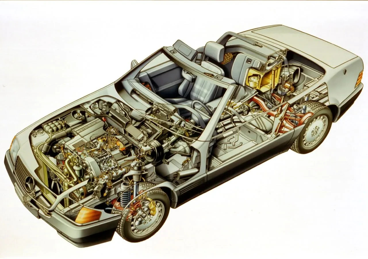 Close up of Mercedes R129 Diecast Interior