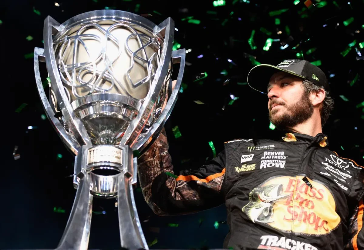 Truex Jr Celebrating 2017 Championship