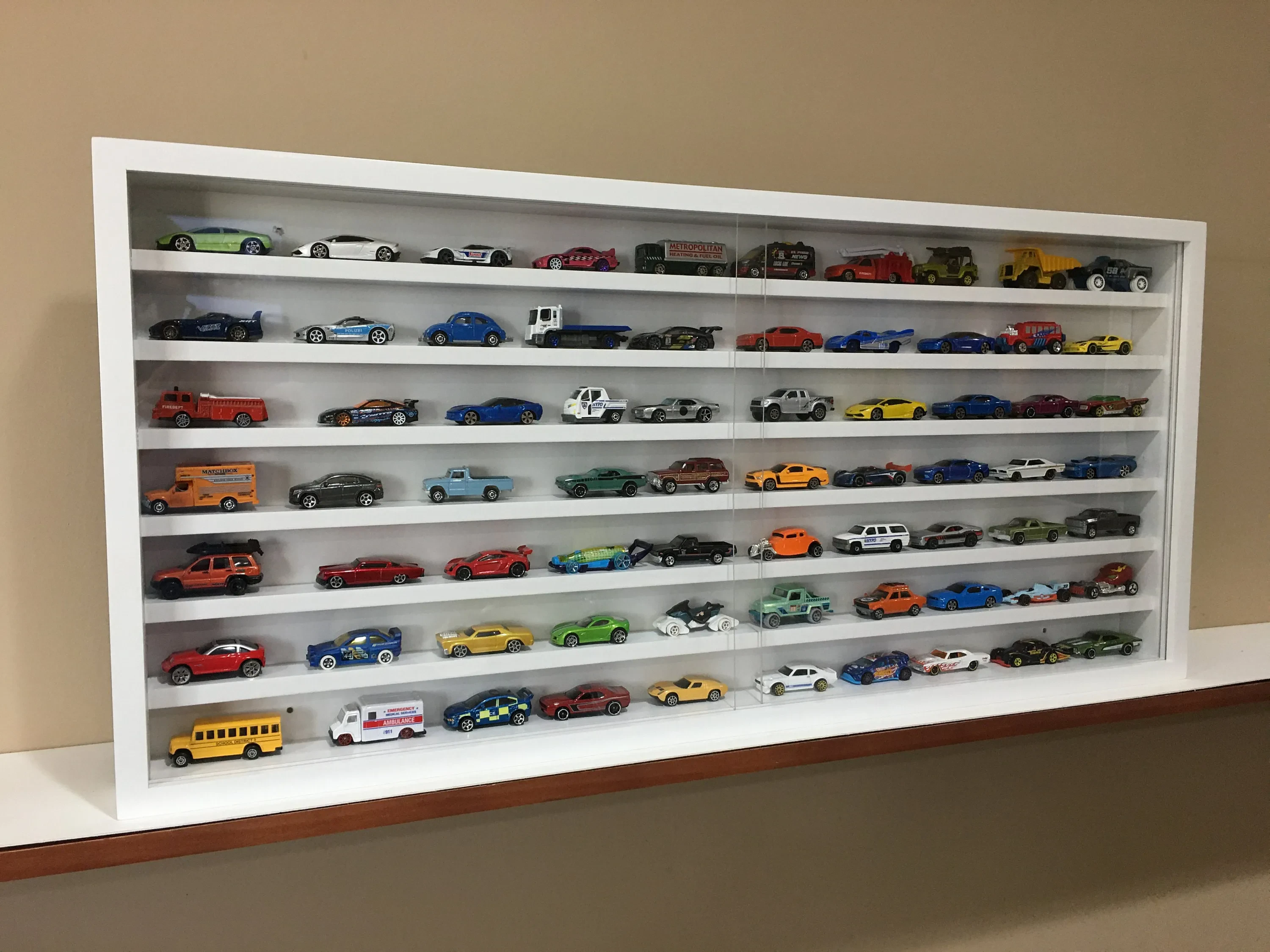 Hobby shop diecast shelves