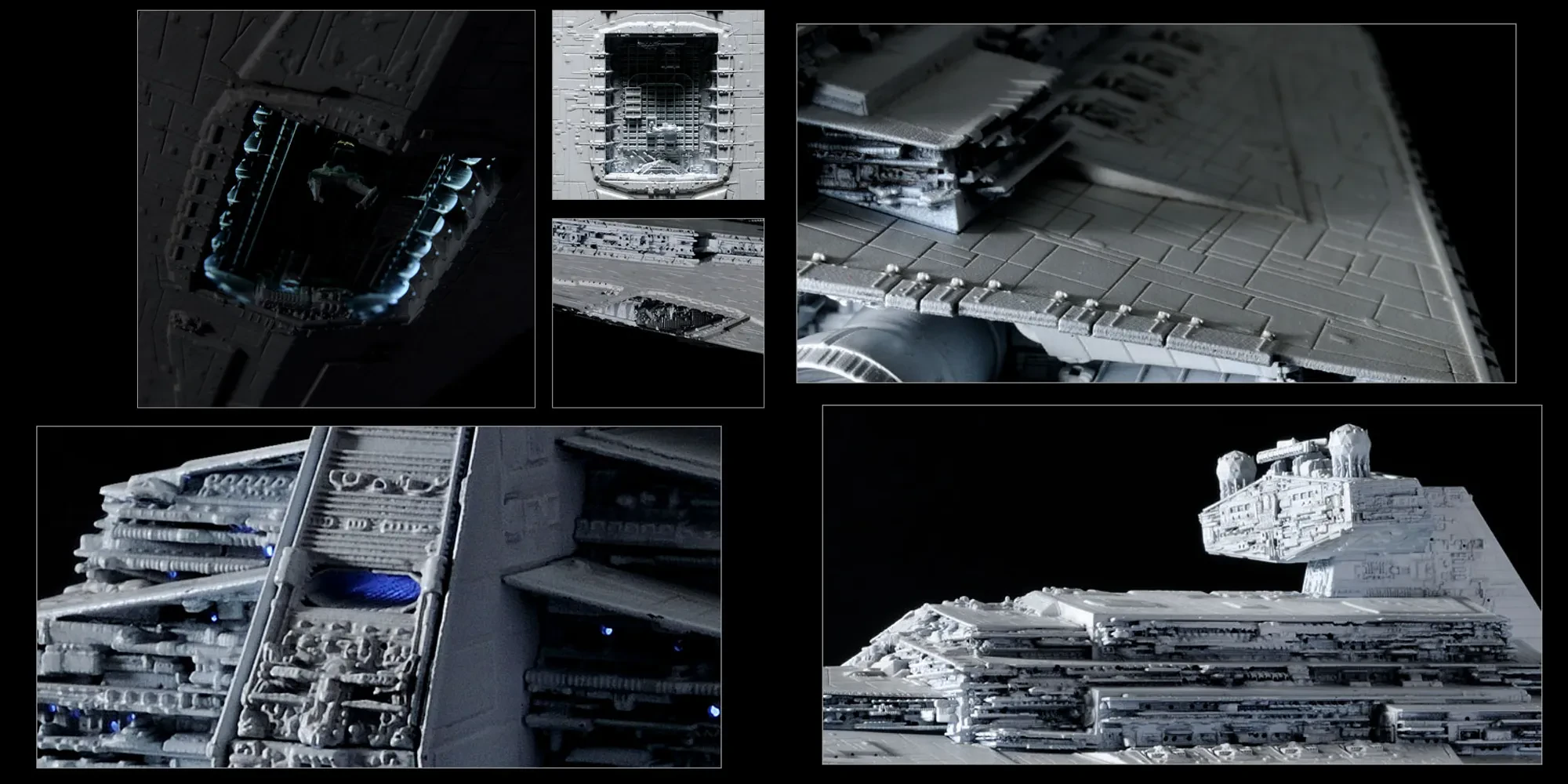 Close-up detail of diecast Star Destroyer