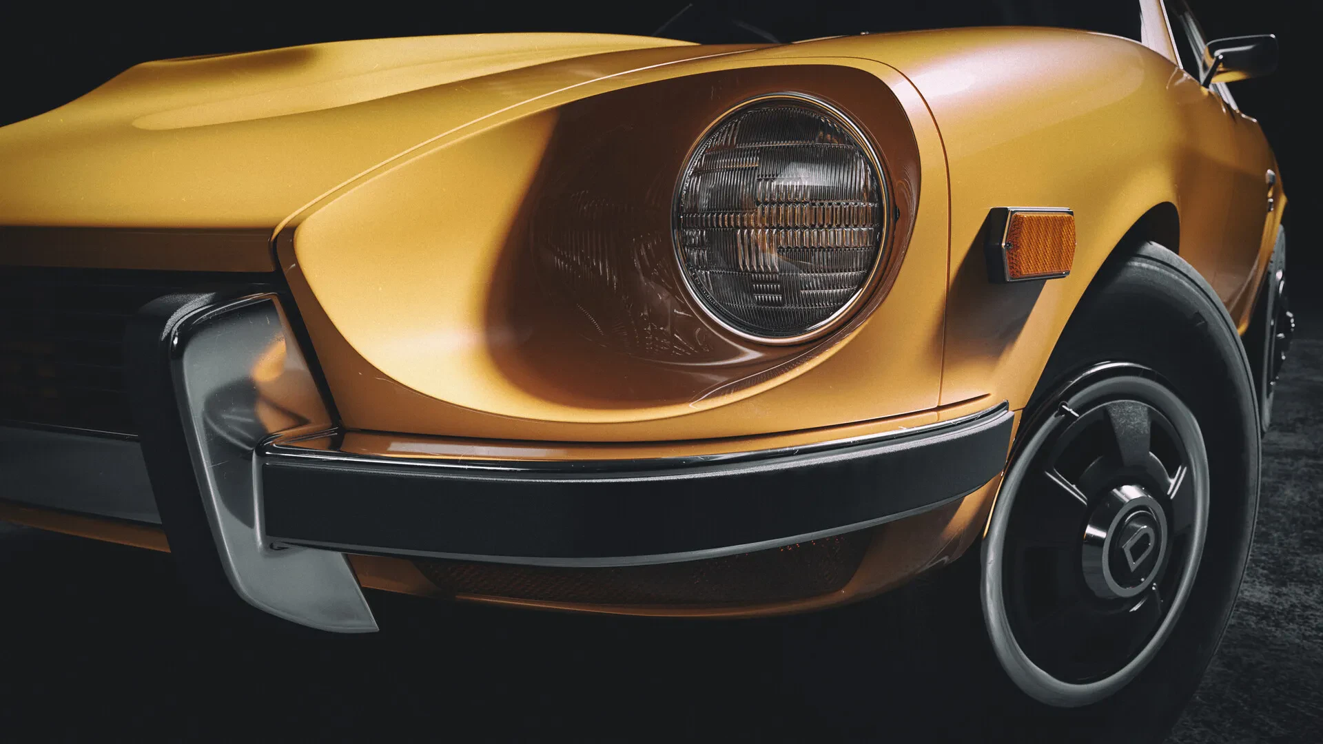 Close-up of detailed diecast Datsun model