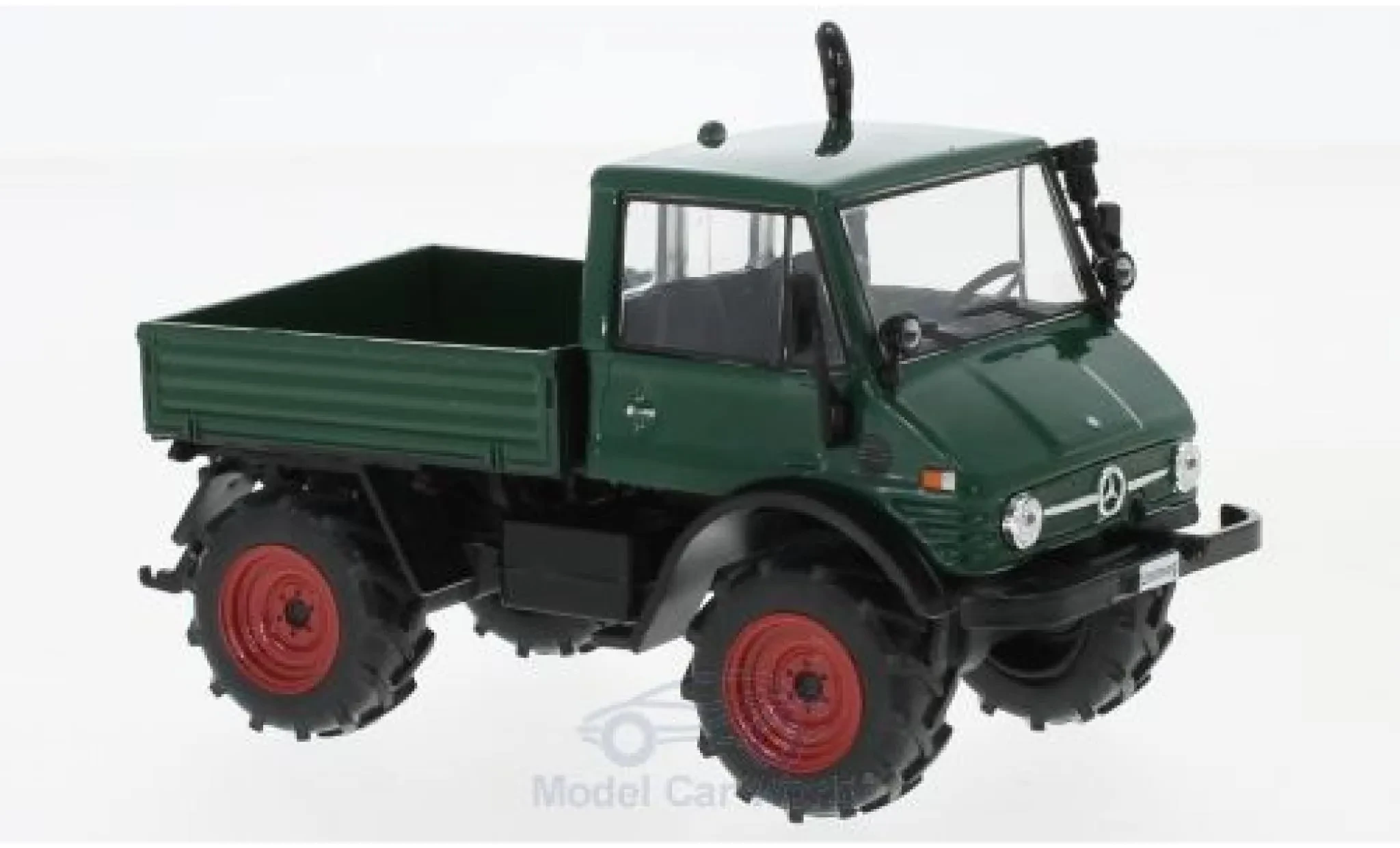 Unimog diecast model in a display case