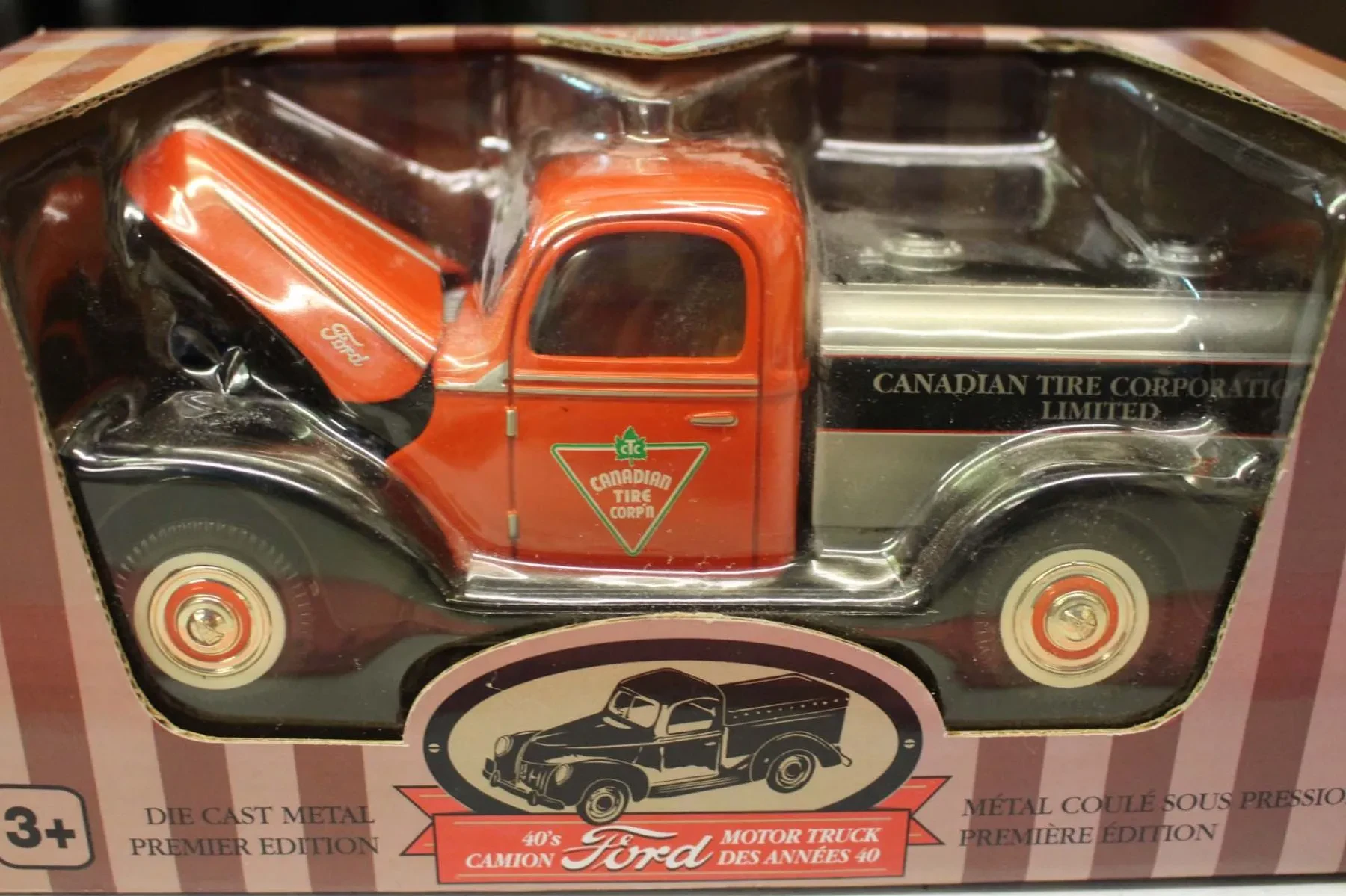A collector’s display of Canadian Tire diecast trucks
