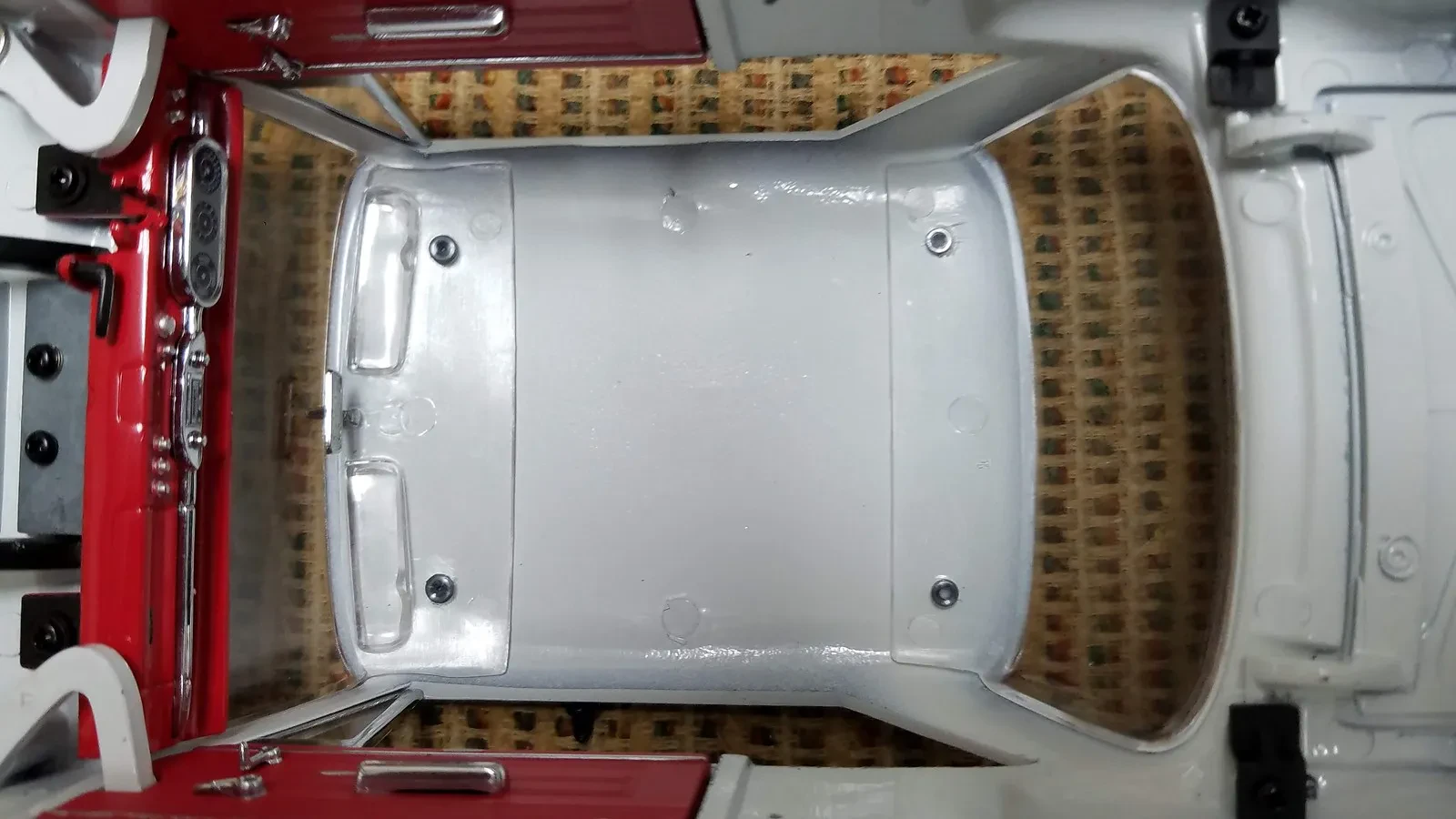 Removing the diecast car from plastic
