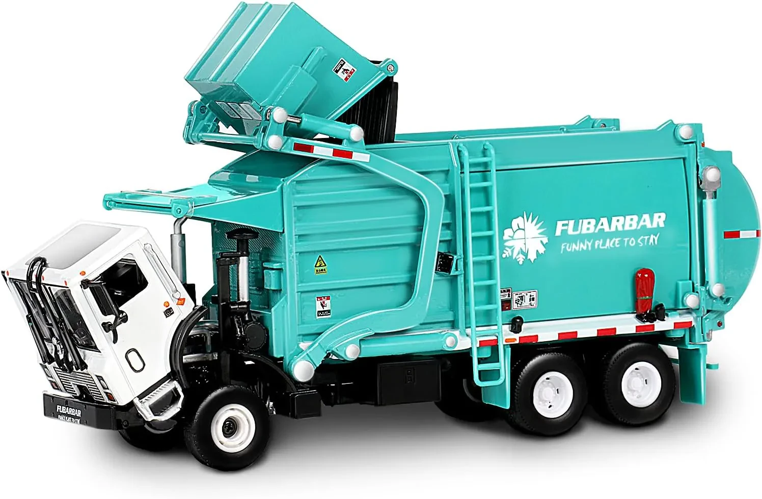 Garbage truck diecast model close up