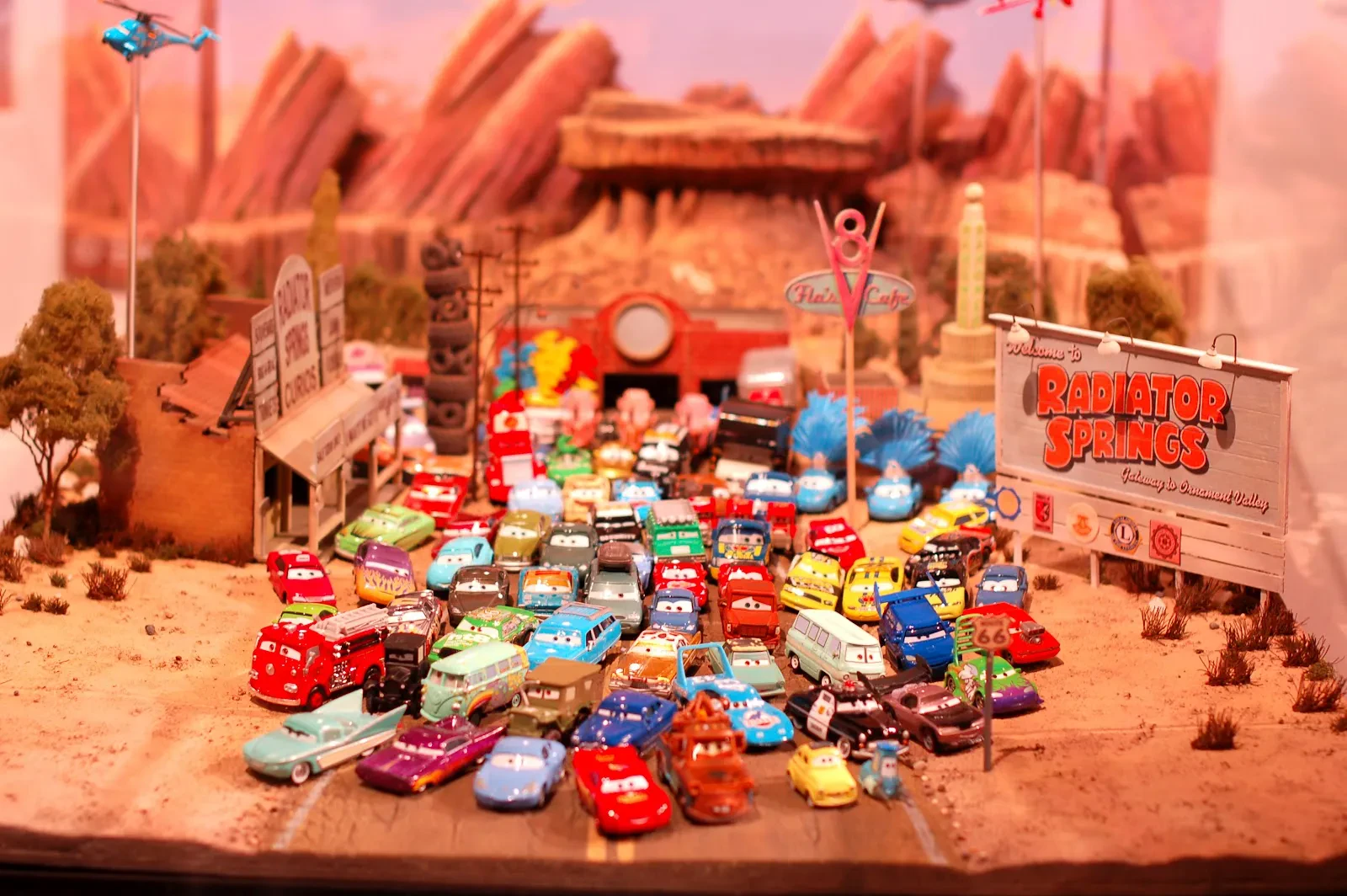 Toy store shelf with Disney Cars
