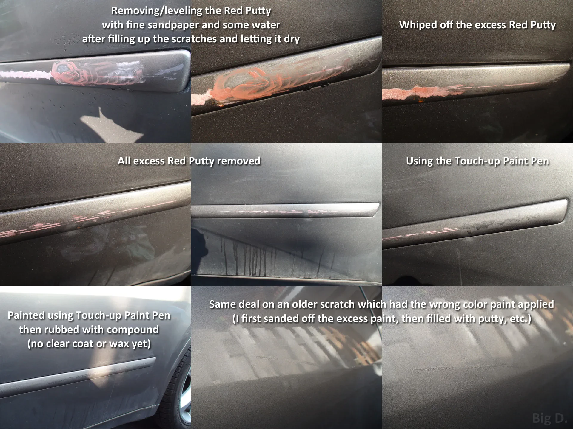 Fixing scratches on diecast car