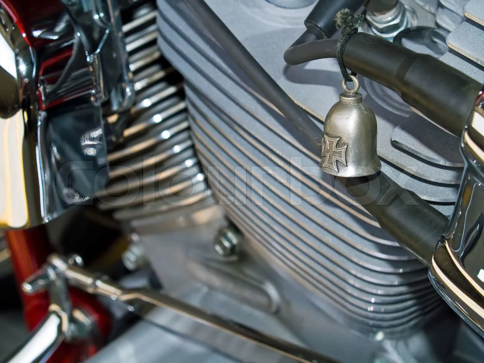 Close-up of diecast motorcycle details