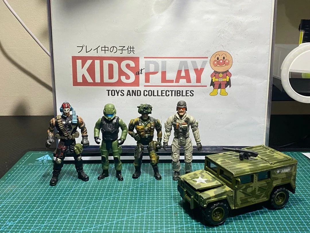 Close up of a diecast soldier