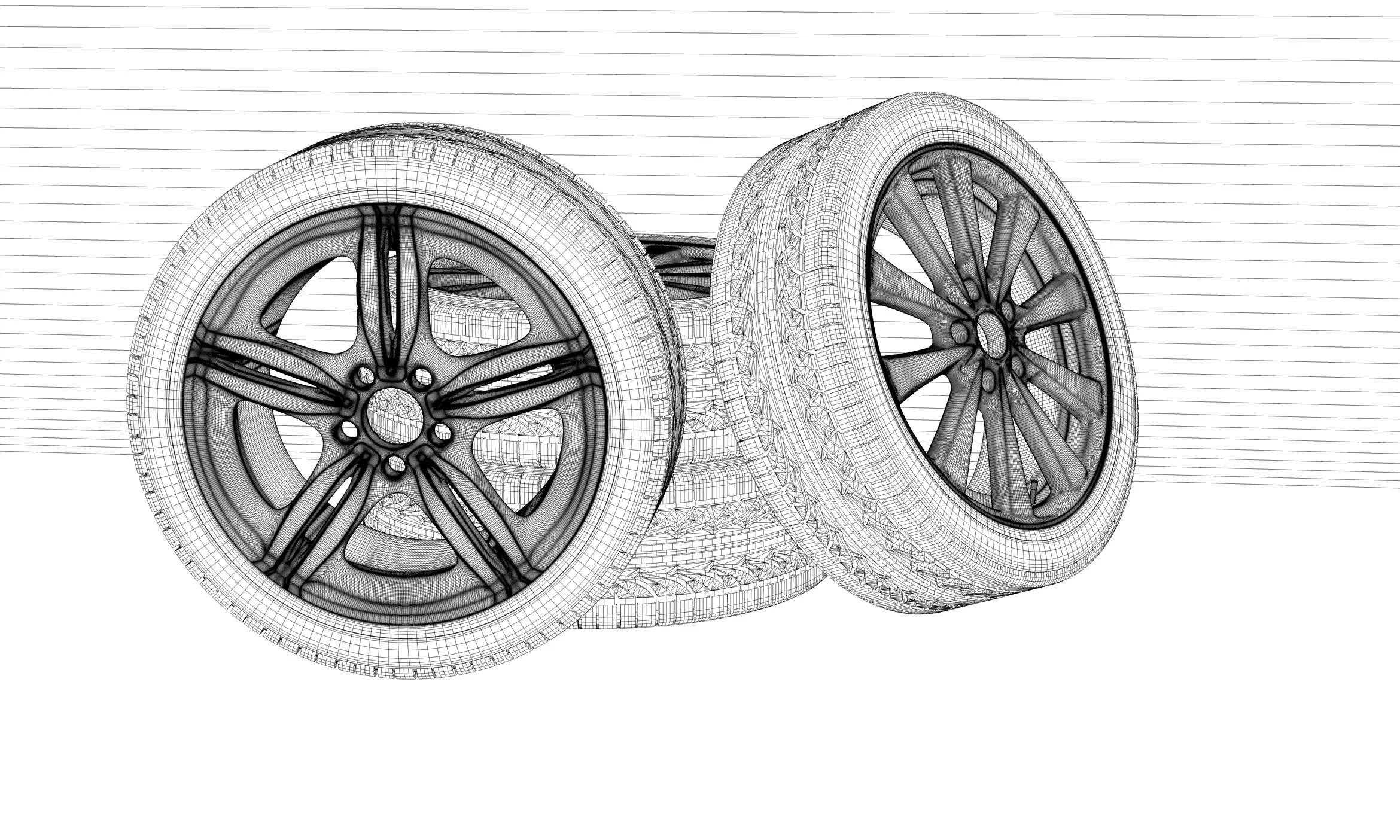 Close up of Frontiart model wheels