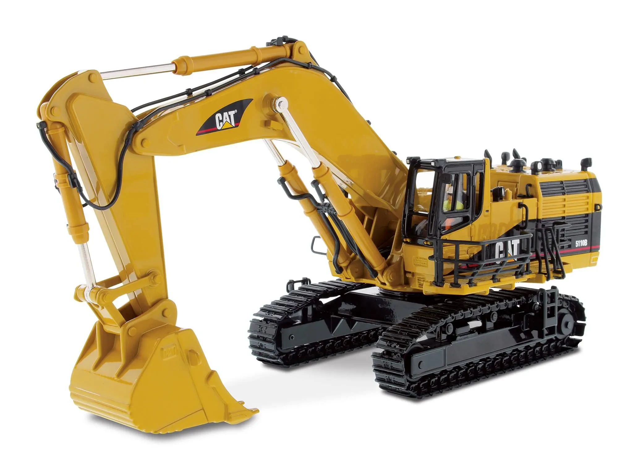Close-up of diecast excavator details